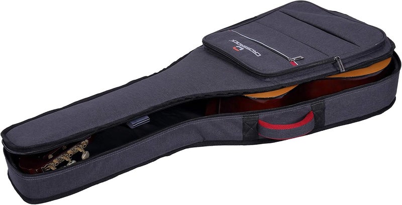 Crossrock 1/2 Size Classical Guitar Bag, 10mm Padding, Backpack Available, Dark Grey (CRSG107CHGR) - Image 1